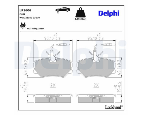 Brake Pad Set, disc brake LP1606 Delphi