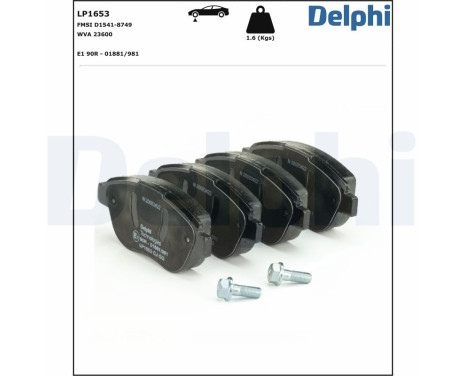 Brake Pad Set, disc brake LP1653 Delphi, Image 2