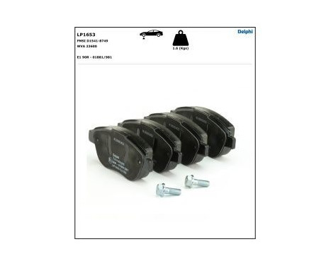 Brake Pad Set, disc brake LP1653 Delphi, Image 4