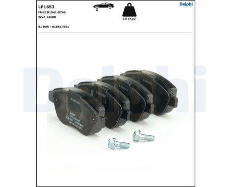 Brake Pad Set, disc brake LP1653 Delphi, Image 4