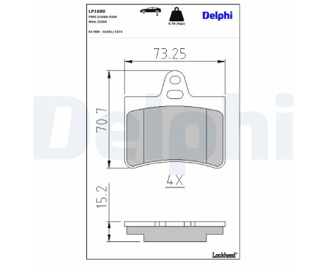 Brake Pad Set, disc brake LP1680 Delphi