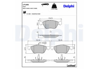 Brake pad set, disc brake LP1686 Delphi