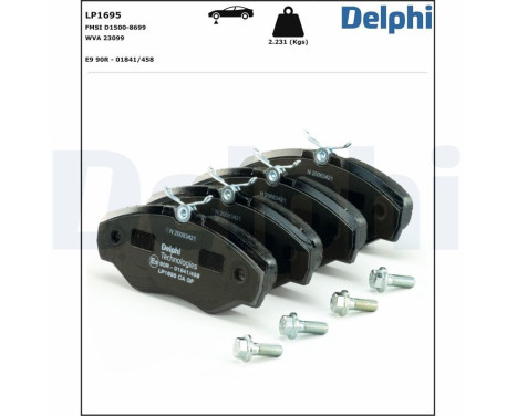 Brake Pad Set, disc brake LP1695 Delphi, Image 2