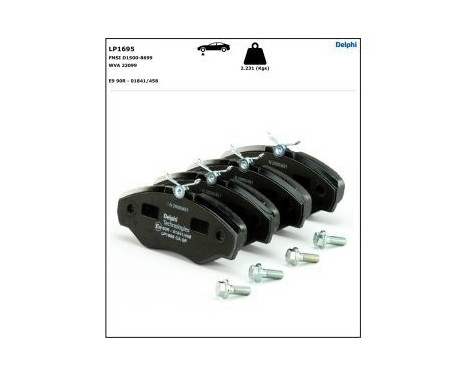 Brake Pad Set, disc brake LP1695 Delphi, Image 4