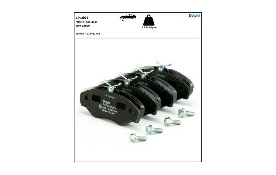 Brake Pad Set, disc brake LP1695 Delphi, Image 4
