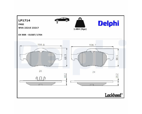 Brake Pad Set, disc brake LP1714 Delphi