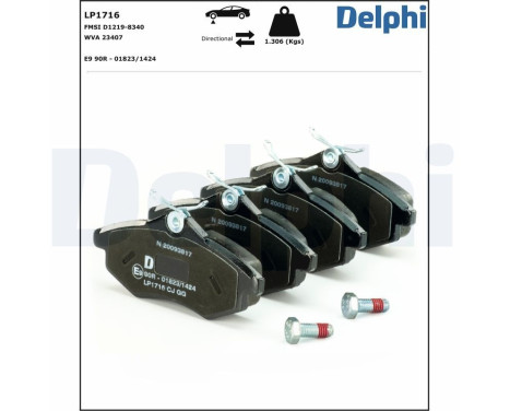 Brake Pad Set, disc brake LP1716 Delphi, Image 2