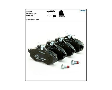 Brake Pad Set, disc brake LP1716 Delphi, Image 4