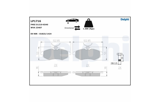 Brake Pad Set, disc brake LP1716 Delphi, Image 5