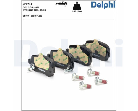 Brake Pad Set, disc brake LP1717 Delphi, Image 3