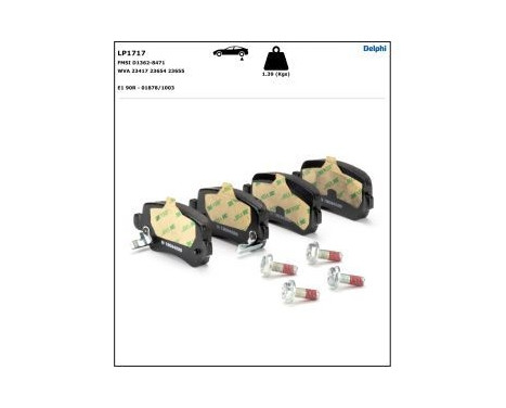 Brake Pad Set, disc brake LP1717 Delphi, Image 5