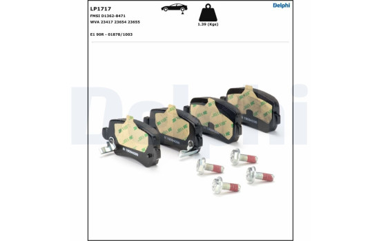 Brake Pad Set, disc brake LP1717 Delphi, Image 5