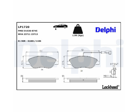 Brake Pad Set, disc brake LP1720 Delphi