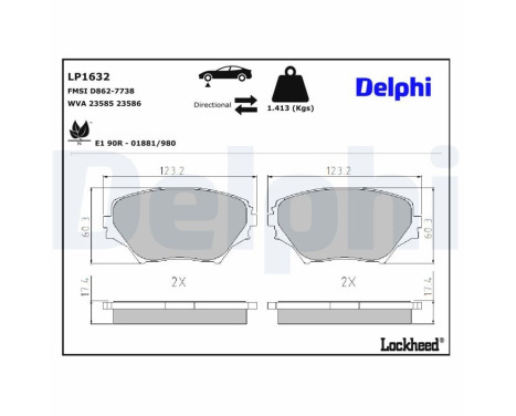 Brake Pad Set, disc brake LP1720 Delphi