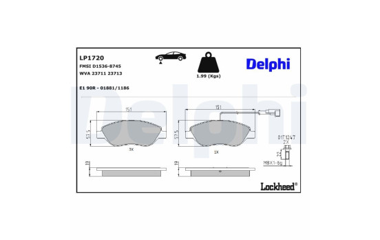 Brake Pad Set, disc brake LP1720 Delphi, Image 4