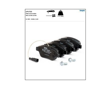 Brake Pad Set, disc brake LP1722 Delphi, Image 5