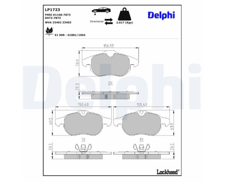 Brake Pad Set, disc brake LP1723 Delphi