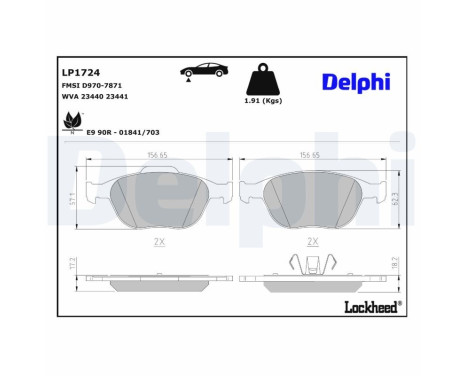 Brake Pad Set, disc brake LP1724 Delphi, Image 3