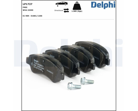 Brake Pad Set, disc brake LP1727 Delphi, Image 2