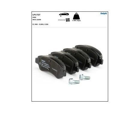 Brake Pad Set, disc brake LP1727 Delphi, Image 4