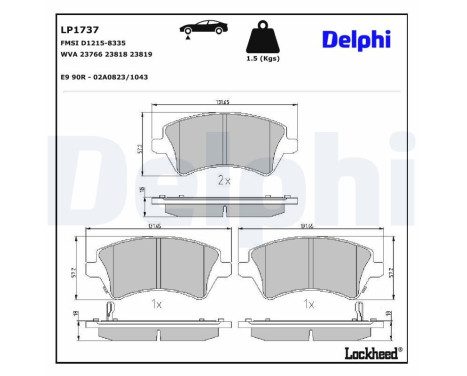 Brake Pad Set, disc brake LP1737 Delphi, Image 3