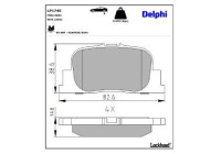 Brake pad set, disc brake LP1740 Delphi