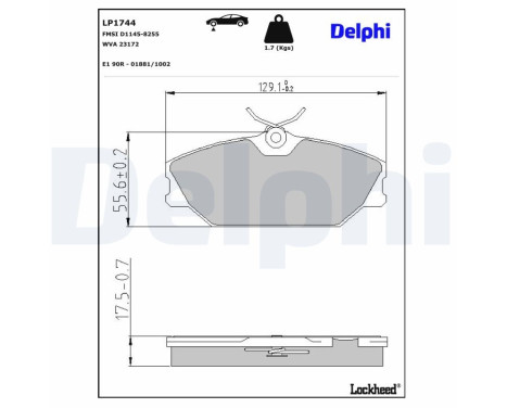 Brake Pad Set, disc brake LP1744 Delphi
