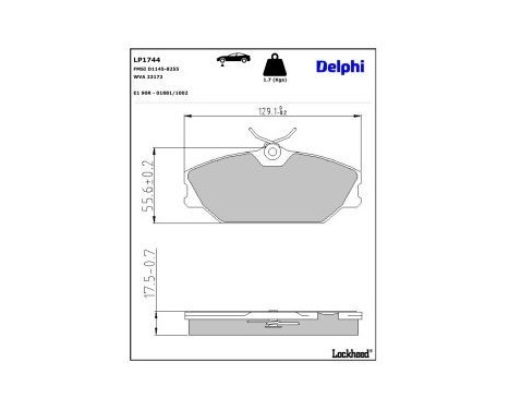 Brake Pad Set, disc brake LP1744 Delphi, Image 4