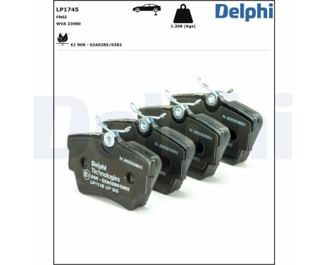 Brake Pad Set, disc brake LP1745 Delphi, Image 2