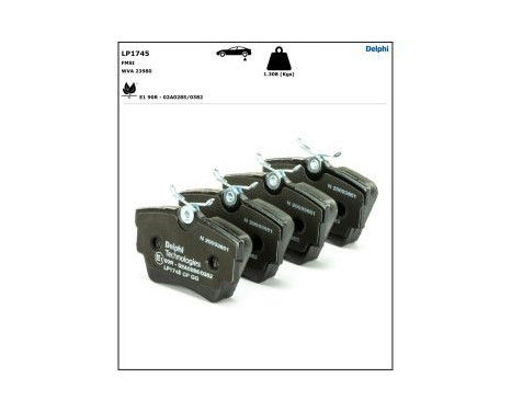Brake Pad Set, disc brake LP1745 Delphi, Image 4