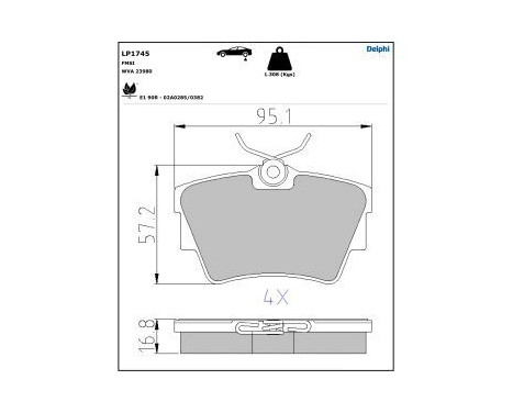 Brake Pad Set, disc brake LP1745 Delphi, Image 5