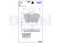 Brake pad set, disc brake LP1745LC Delphi