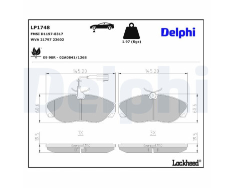 Brake Pad Set, disc brake LP1748 Delphi, Image 4