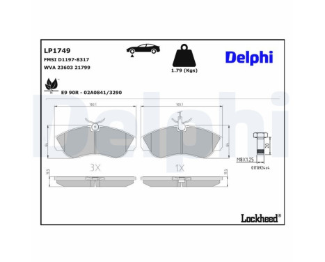 Brake Pad Set, disc brake LP1749 Delphi