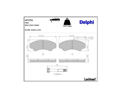 Brake Pad Set, disc brake LP1751 Delphi, Image 4