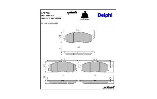 Brake Pad Set, disc brake LP1772 Delphi