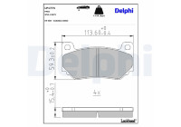 Brake pad set, disc brake LP1774 Delphi