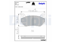 Brake pad set, disc brake LP1774 Delphi