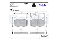 Brake pad set, disc brake LP1776 Delphi