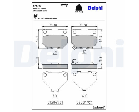 Brake Pad Set, disc brake LP1780 Delphi