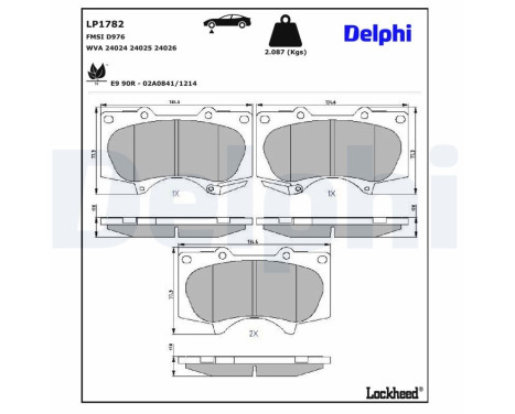 Brake Pad Set, disc brake LP1782 Delphi, Image 4