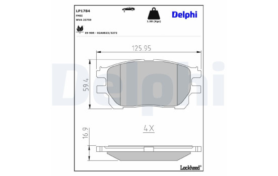 Brake Pad Set, disc brake LP1784 Delphi