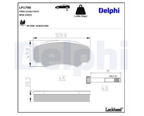 Brake Pad Set, disc brake LP1790 Delphi