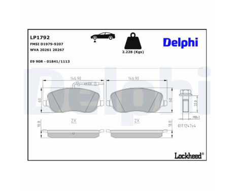 Brake Pad Set, disc brake LP1792 Delphi