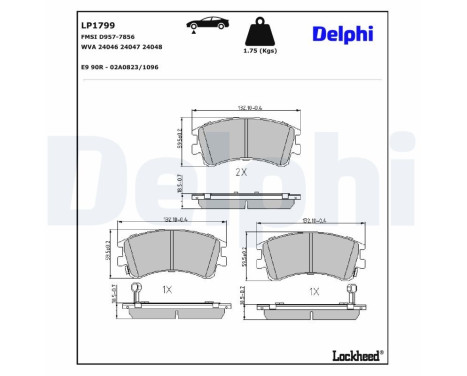 Brake Pad Set, disc brake LP1799 Delphi