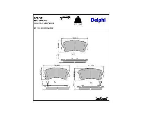 Brake Pad Set, disc brake LP1799 Delphi