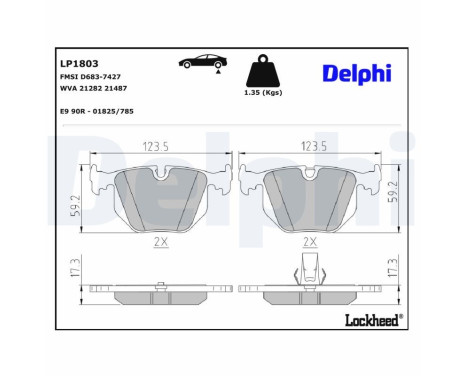 Brake Pad Set, disc brake LP1803 Delphi