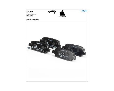 Brake Pad Set, disc brake LP1807 Delphi, Image 4