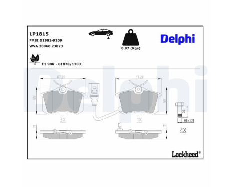 Brake Pad Set, disc brake LP1815 Delphi