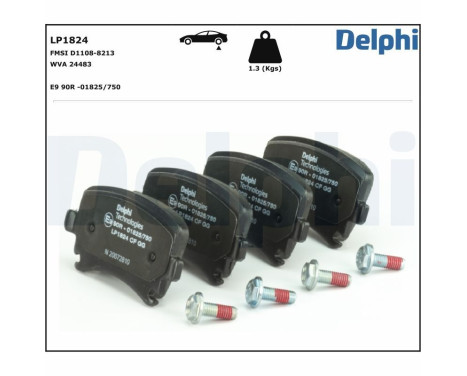 Brake Pad Set, disc brake LP1824 Delphi, Image 3